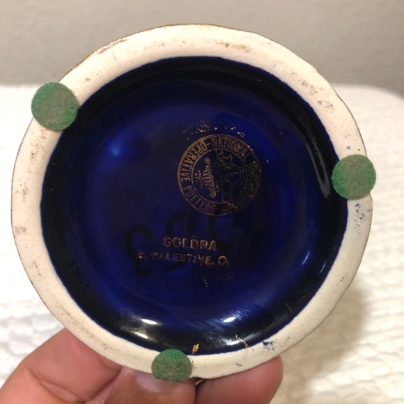 VINTAGE MCM 12”Palestine Gold Porcelain Ewen Pitcher Greek Revival 1940’s 12X6 - Picture 7 of 8